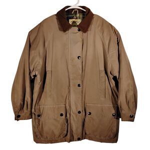 Eddie Bauer vintage barn coat womens L Large brown flannel lined chore jacket